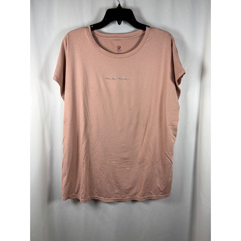Kindred Bravely Mama Graphic Tee Rose Pink Heathered Maternity Shirt XL